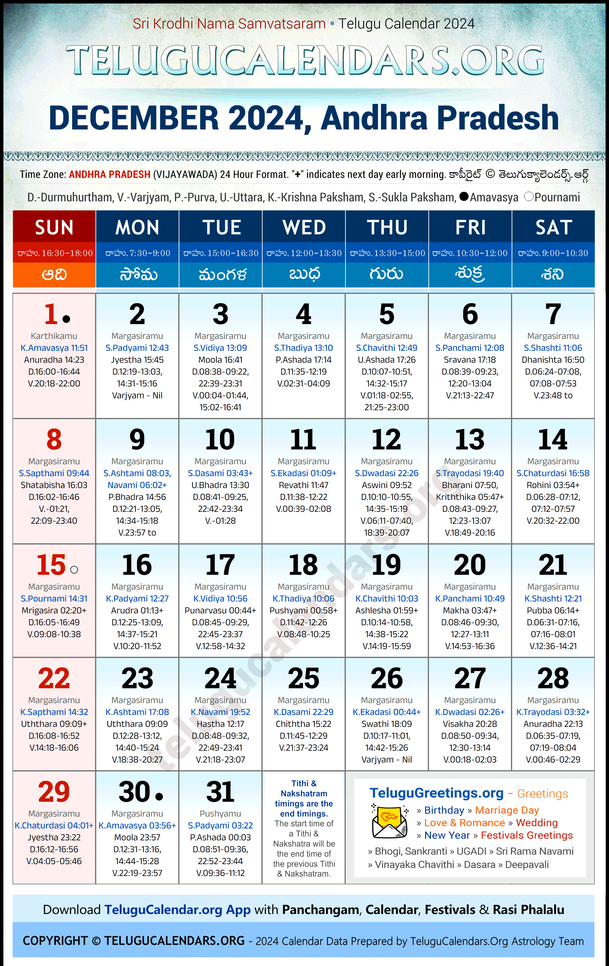 Telugu Calendar 2024 December Andhra Pradesh Elfie Helaina